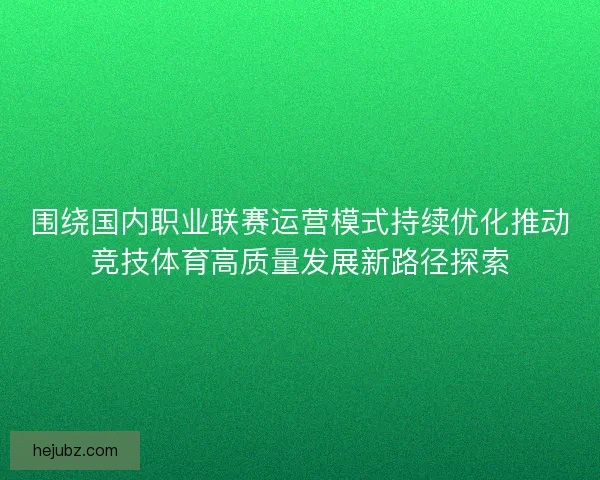围绕国内职业联赛运营模式持续优化推动竞技体育高质量发展新路径探索