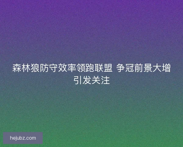 森林狼防守效率领跑联盟 争冠前景大增引发关注